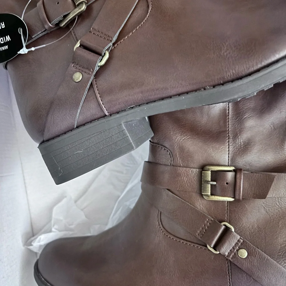 Style & Co. Tall Buckle-Accent Boots in Brown